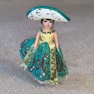 Vintage Mexican Doll, 8 3/4” at tallest point